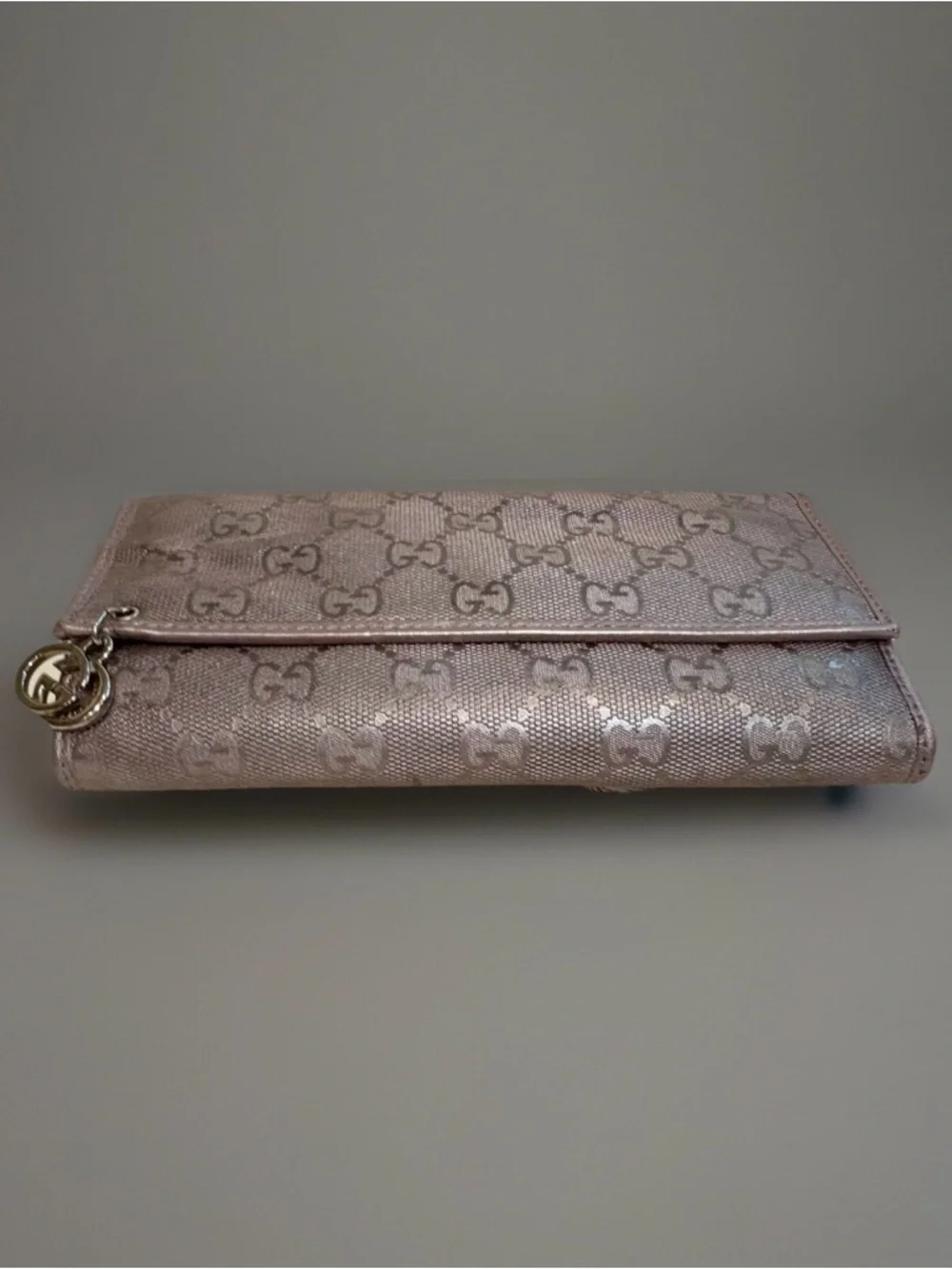 Gucci GG Monogram Long Continental Wallet in Metallic Lilac - Picture 8 of 16